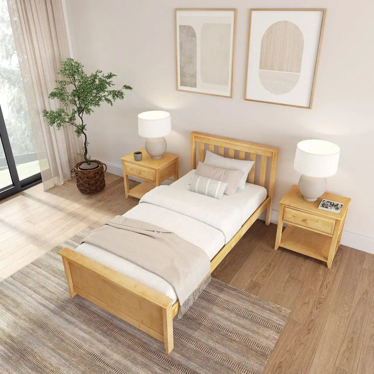 Solid New Zealand Pine Twin Bed Frame