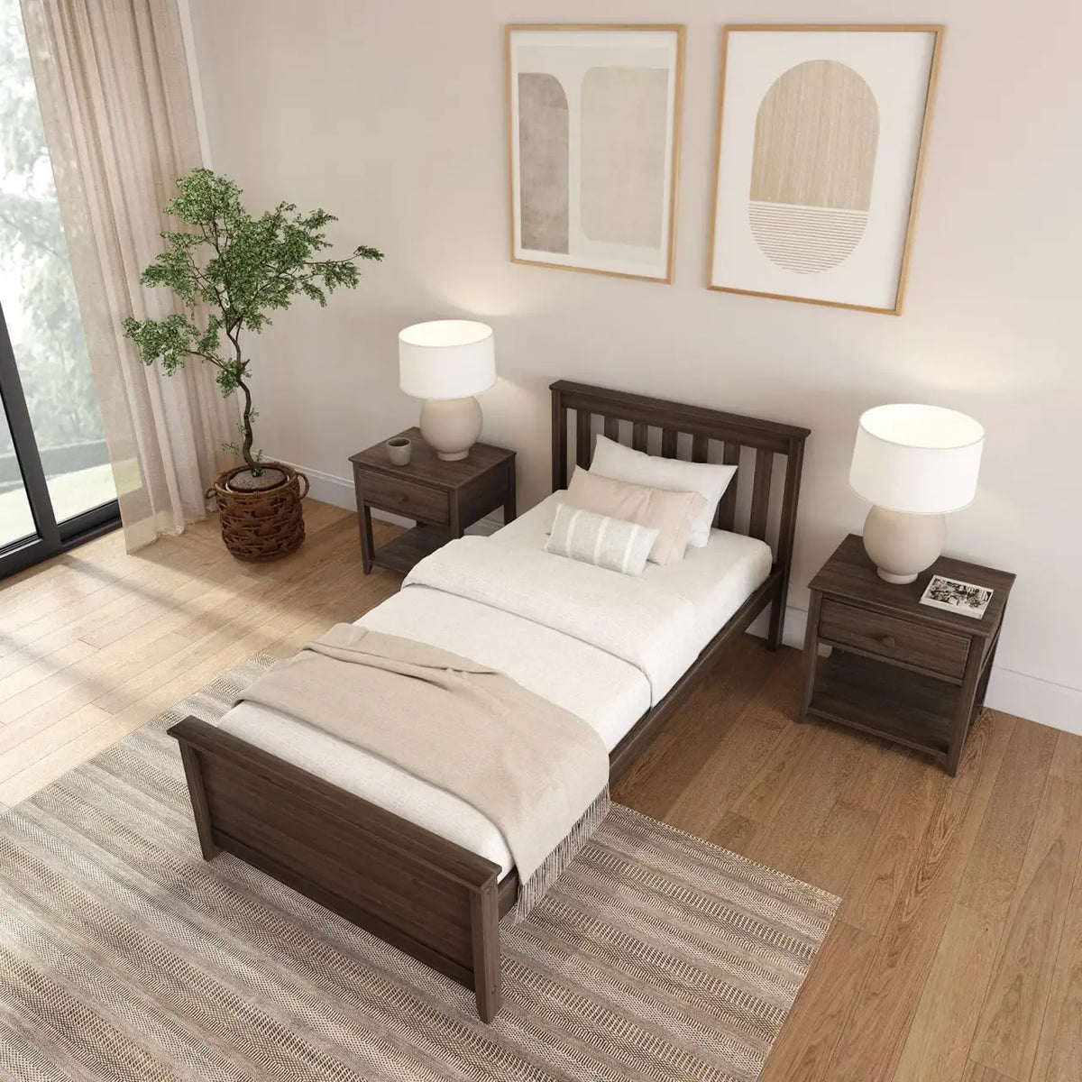 Solid New Zealand Pine Twin Bed Frame