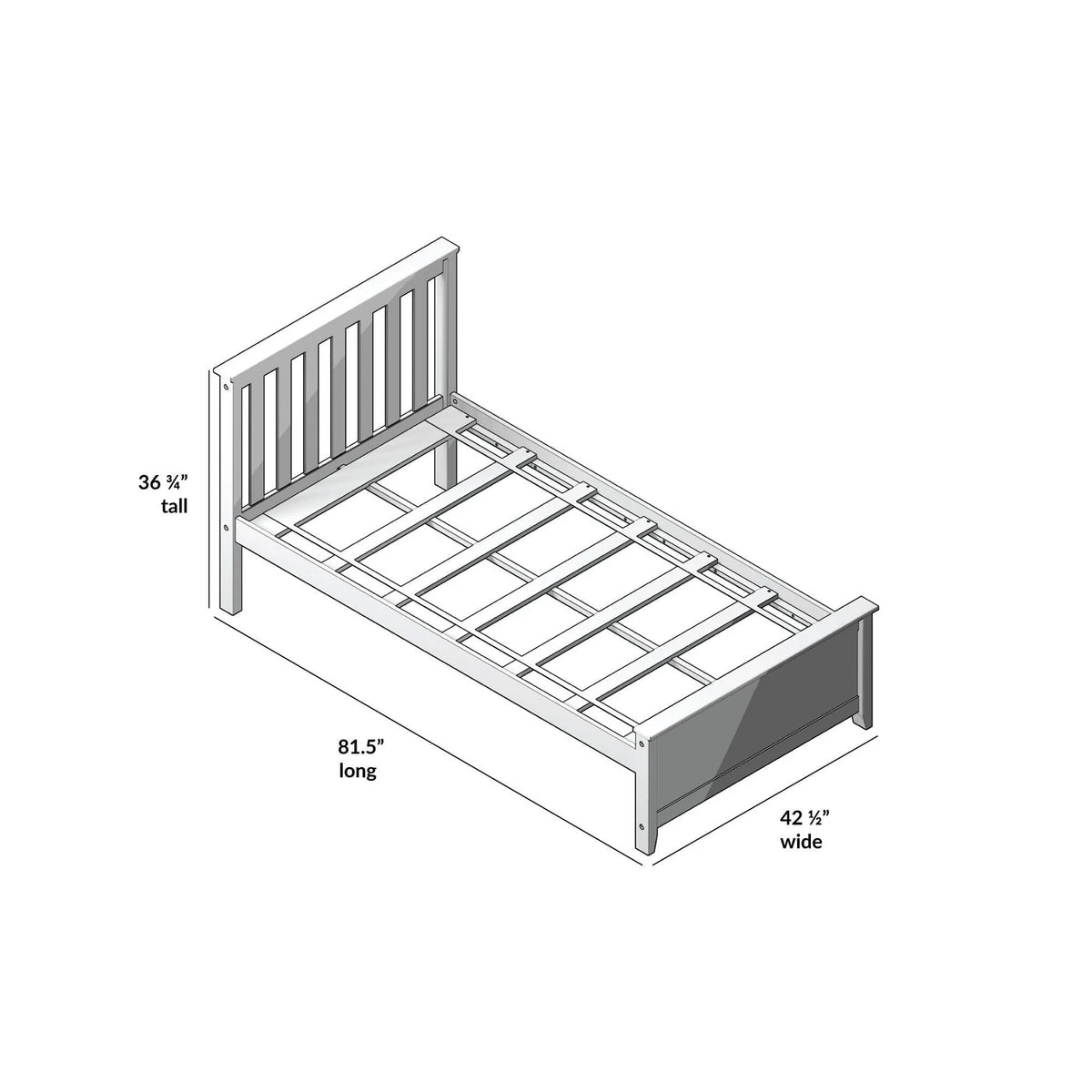 Solid New Zealand Pine Twin Bed Frame