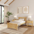 Solid New Zealand Pine Twin Bed Frame, Twin-Natural