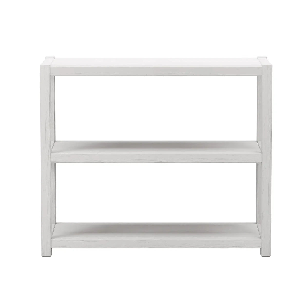 Solid Pine Modular Bookcase with Three Shelves, 36-Inch Wide Design in Brushed Walnut, Driftwood, or White