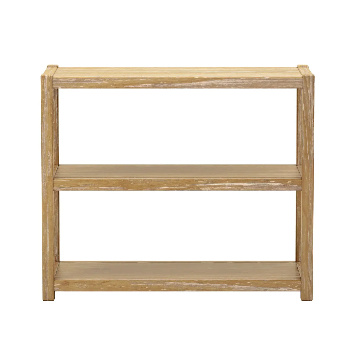 Solid Pine Modular Bookcase with Three Shelves, 36-Inch Wide Design in Brushed Walnut, Driftwood, or White