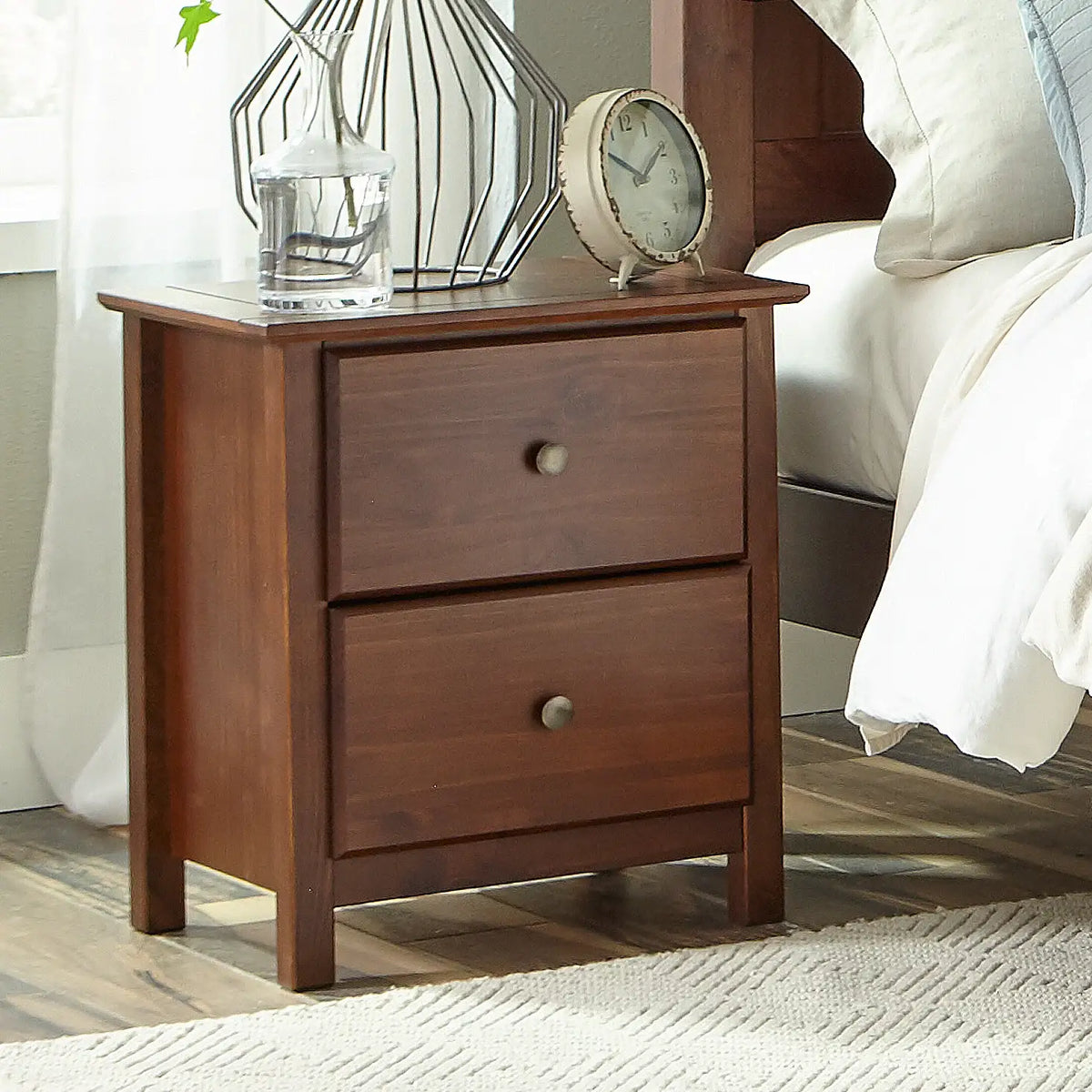 Solid Pine Shaker Nightstand, Cherry