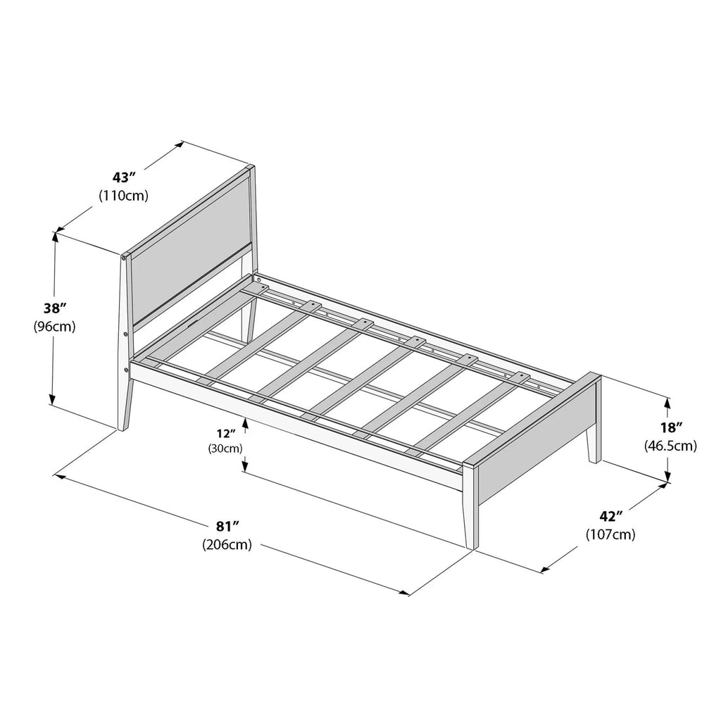 Solid Pine Twin Panel Bed
