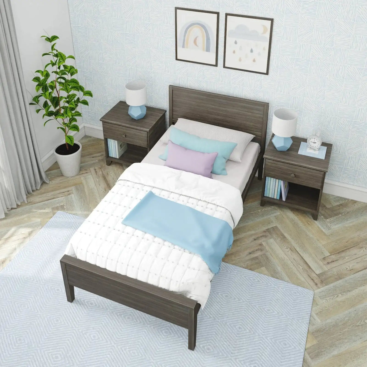 Solid Pine Twin Panel Bed