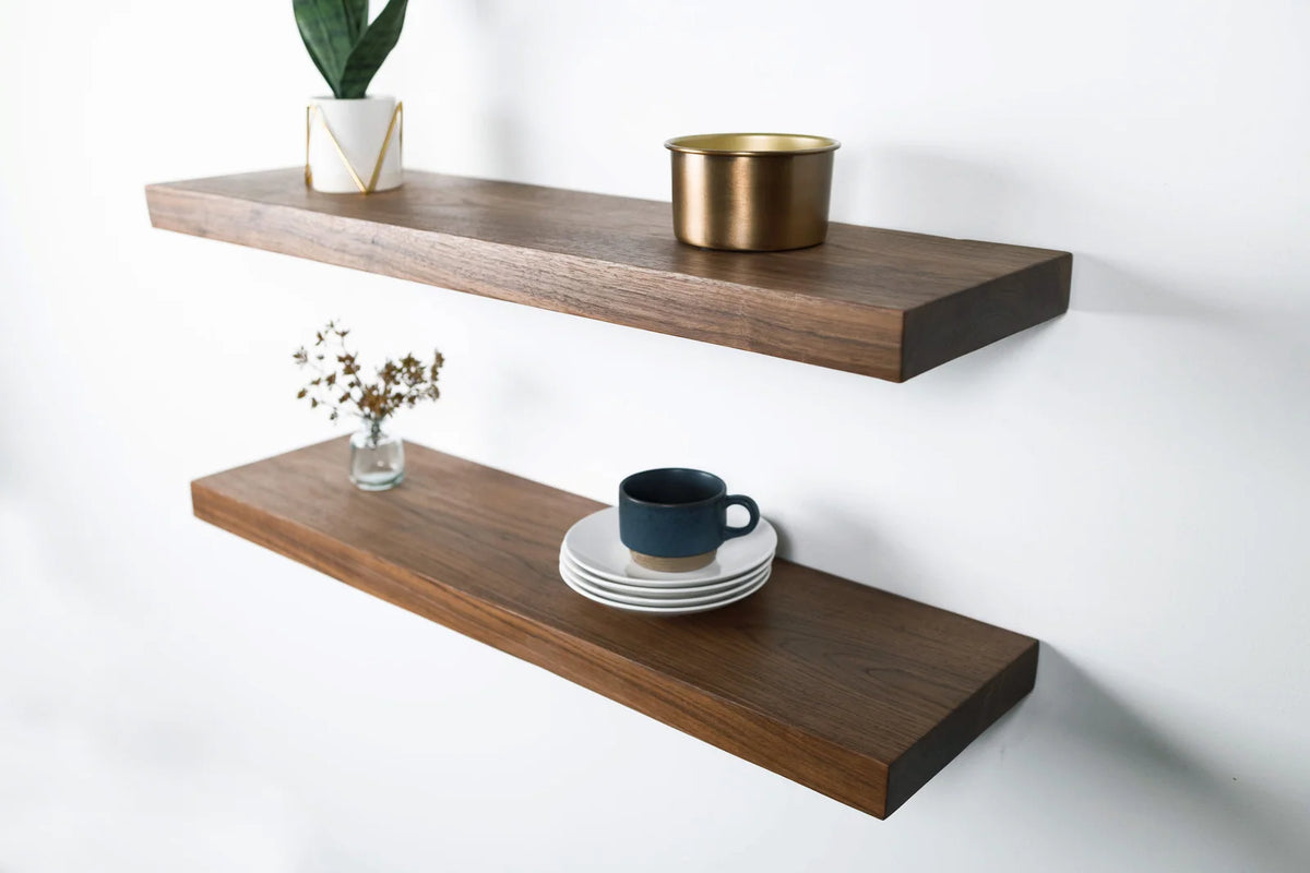 Solid Walnut Floating Wall Shelf