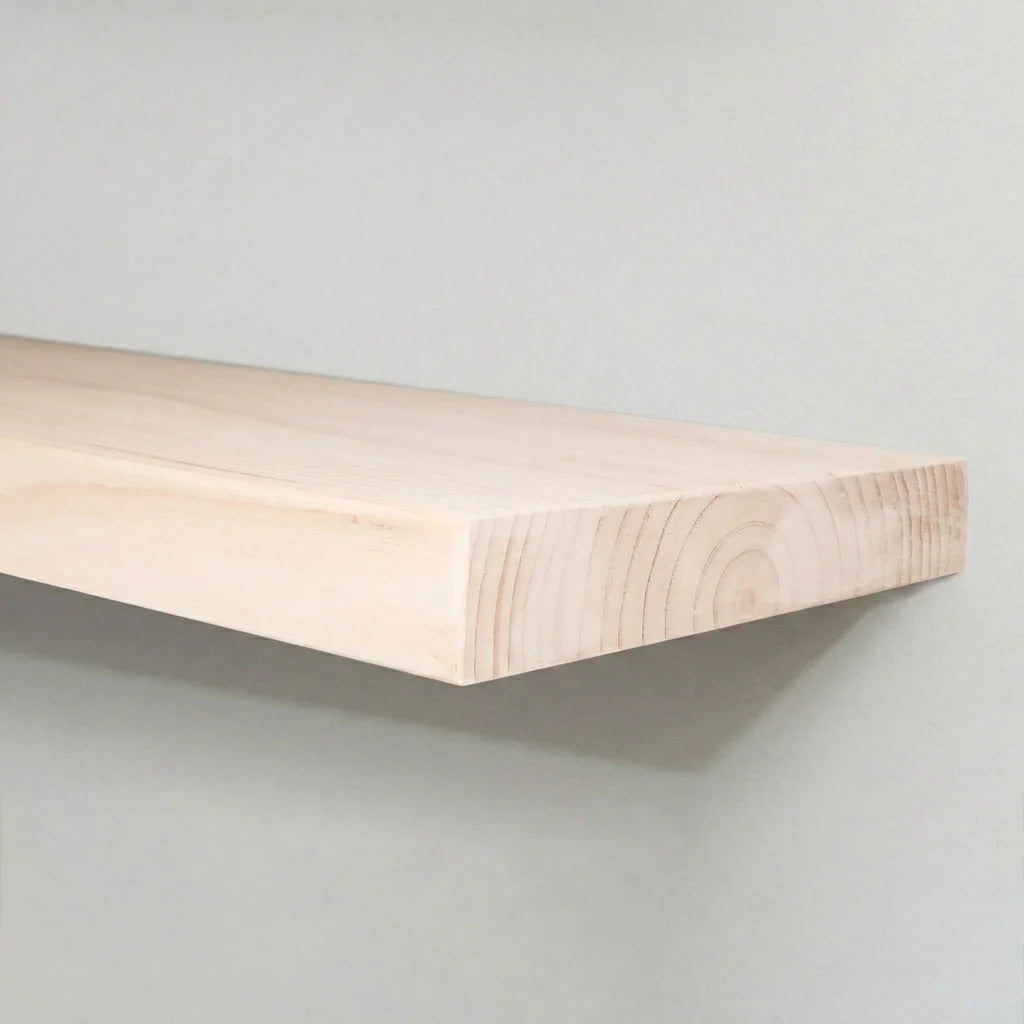 Solid White Pine Floating Wall Shelf
