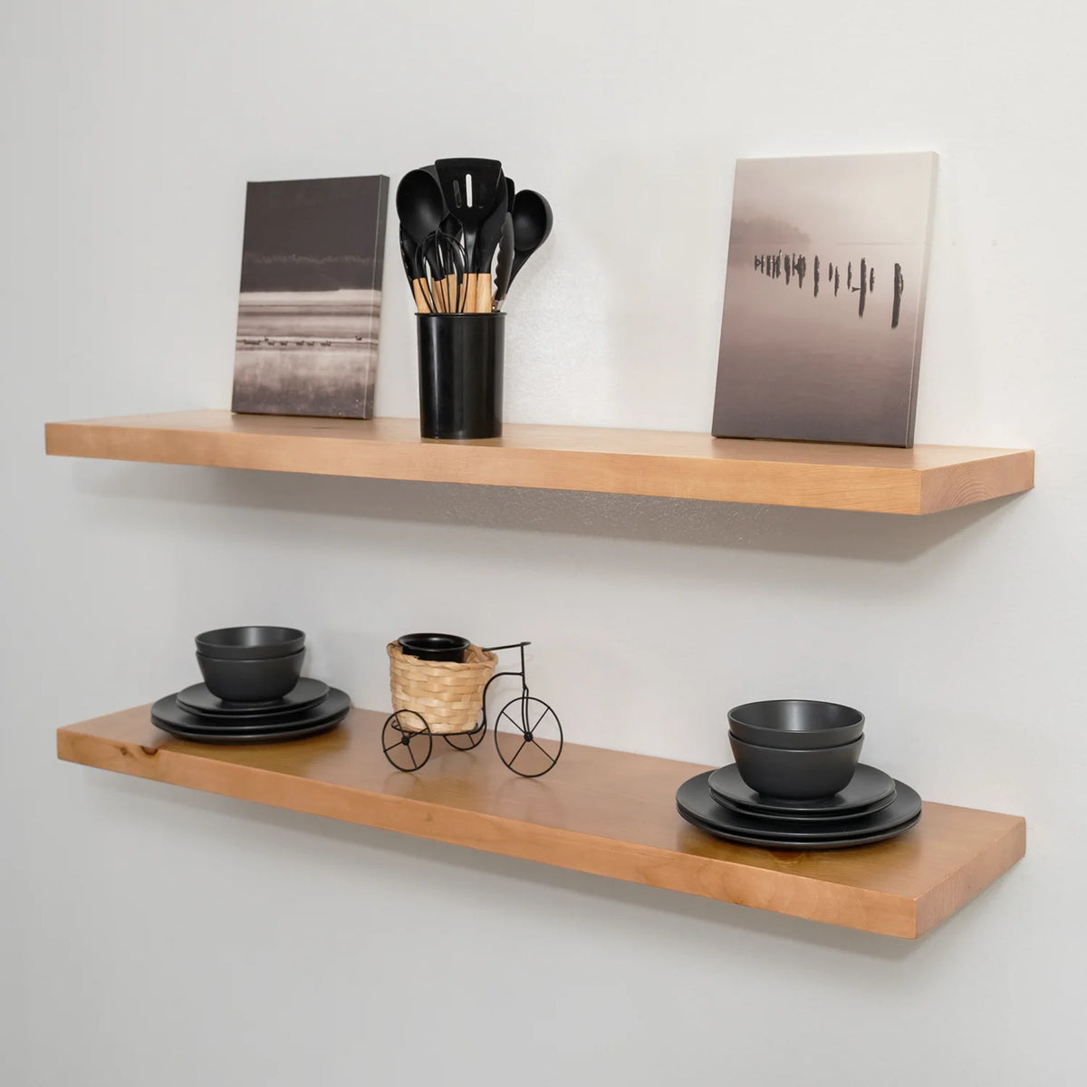 Solid White Pine Floating Wall Shelf