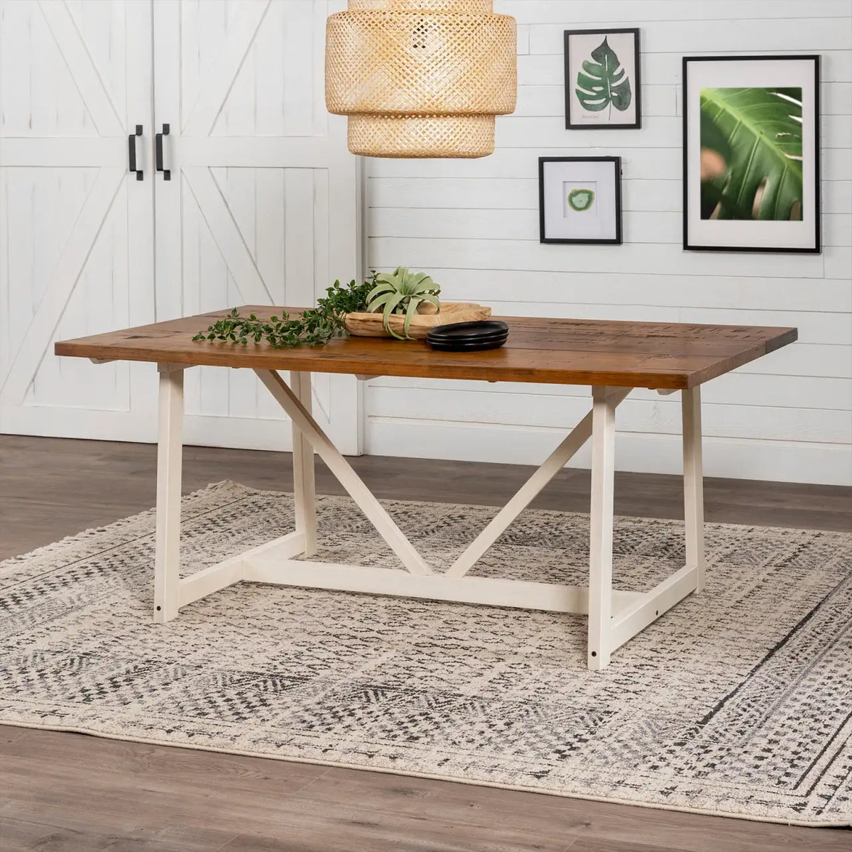 Solid Wood Trestle Dining Table