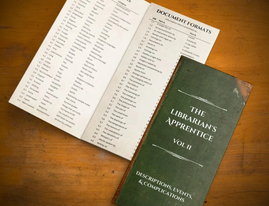 Solo Journaling Roleplaying Game in an Infinite Library with Rules, Character Prompts, Bookmarks and Digital Play Material