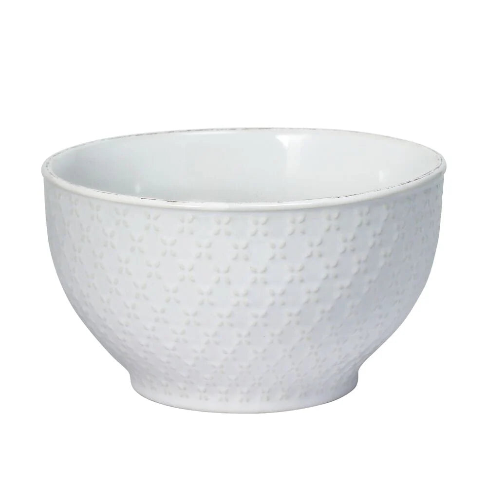 Soup and Cereal Bowls in White Stoneware, Set of 4