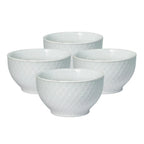 Soup and Cereal Bowls in White Stoneware, Set of 4