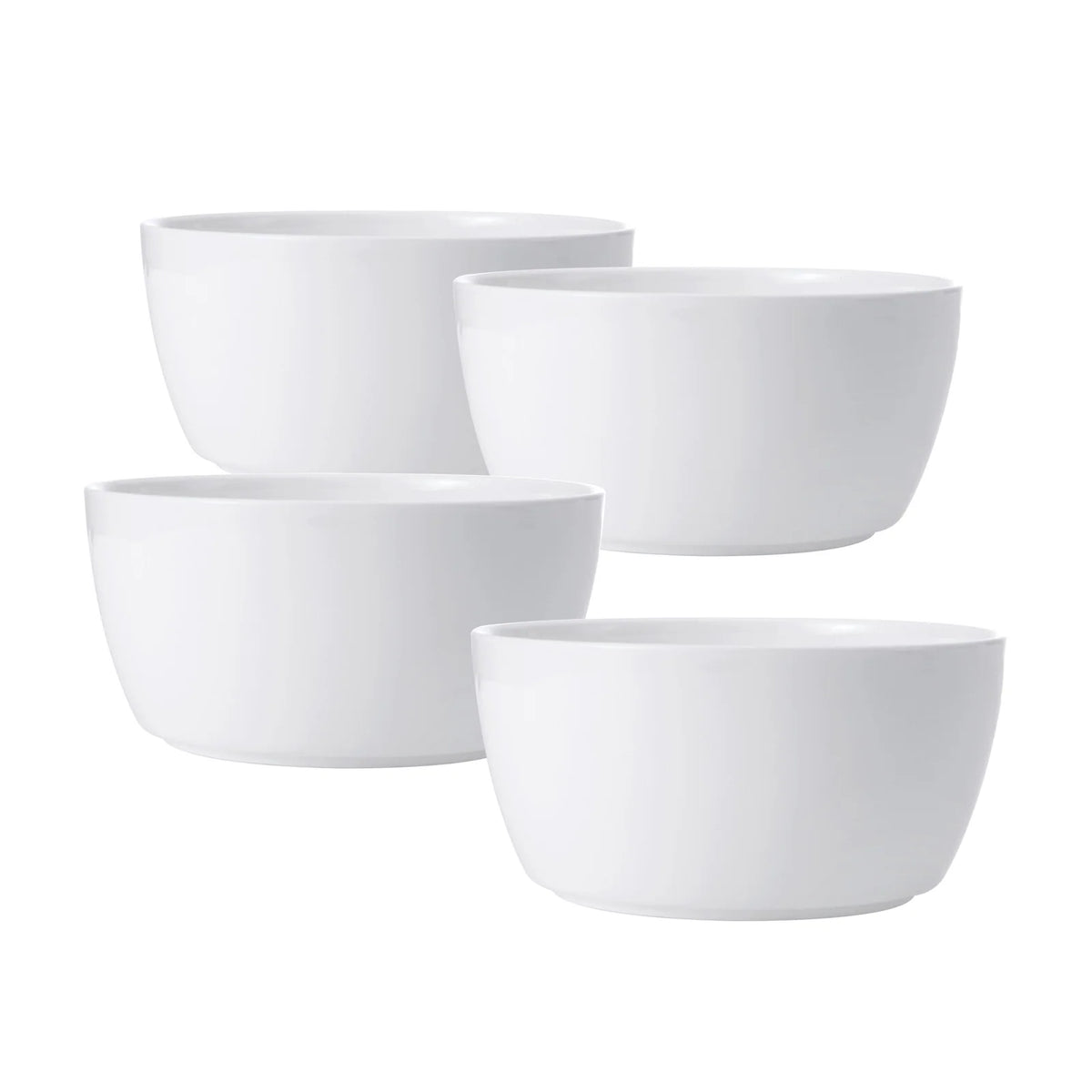 Soup Bowls and Cereal Bowls, Set of 4 White Bone China Bowls, 27