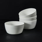 Soup Bowls and Cereal Bowls, Set of 4 White Bone China Bowls, 27