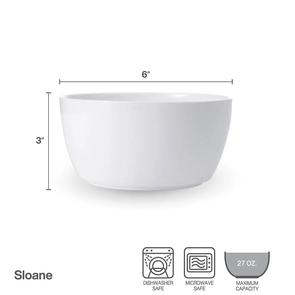 Soup Bowls and Cereal Bowls, Set of 4 White Bone China Bowls, 27