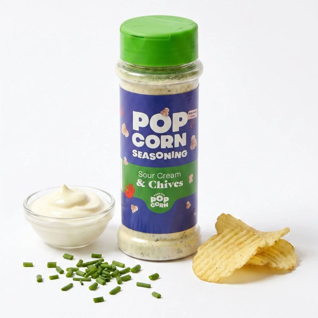 Sour Cream & Chives Popcorn Seasoning 80g, Classic Chip Flavour Without Artificial Colours or Flavours