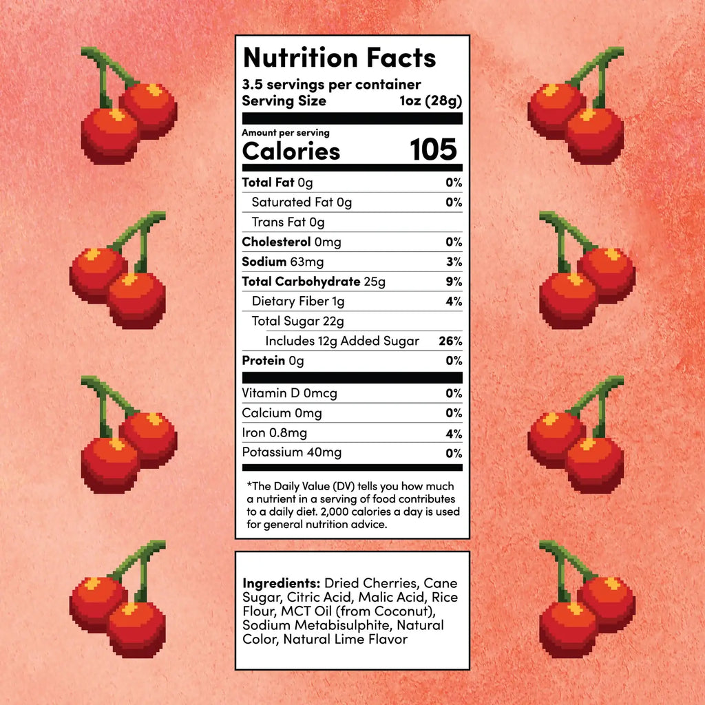 Sour Dried Cherries in Shirley Temple Flavor, 4 Bags