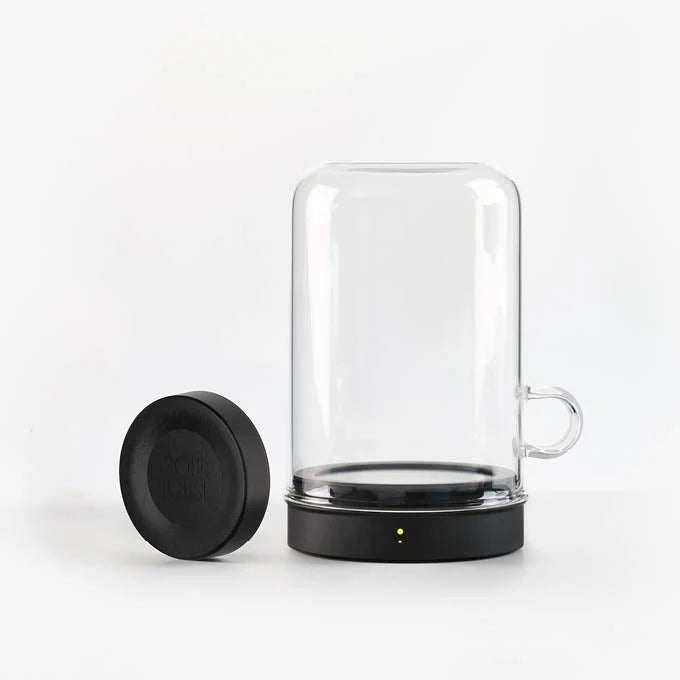 Sourdough Starter Warmer with Cooling Puck, Glass Cloche and Three-Zone Temperature Indicator