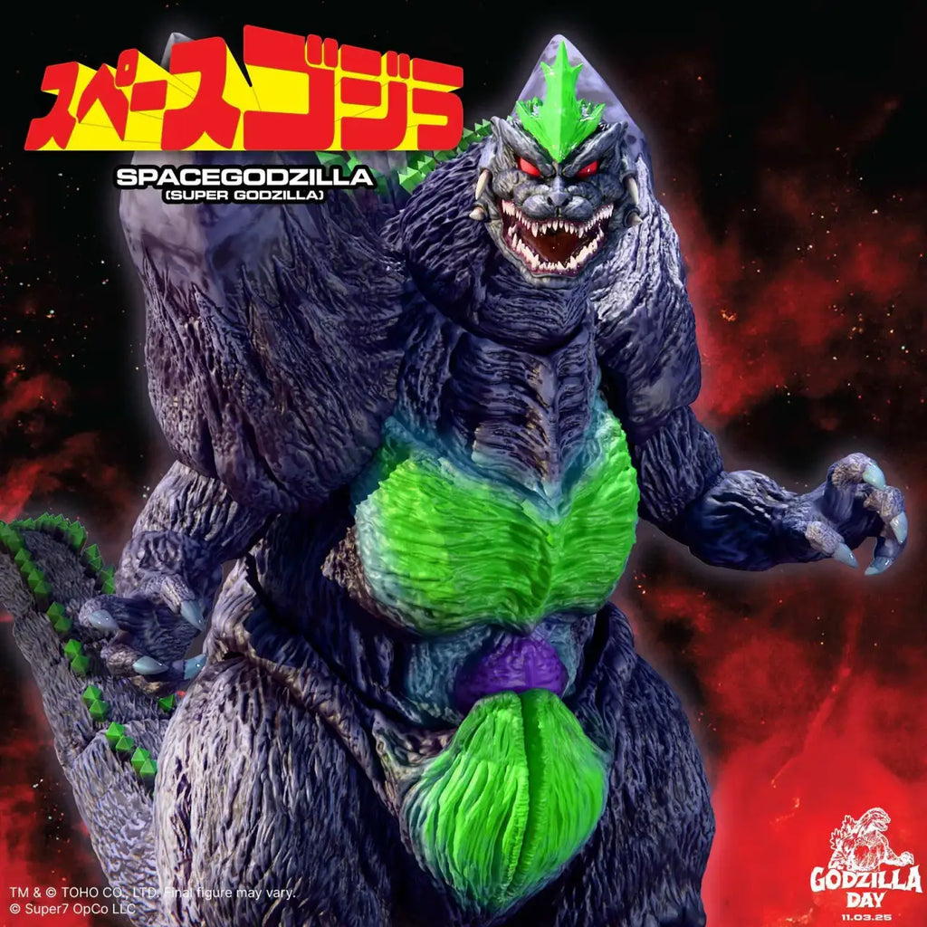 SpaceGodzilla 16-Bit Action Figure with Interchangeable Head and Claws, 8.5-Inch Display Collectible
