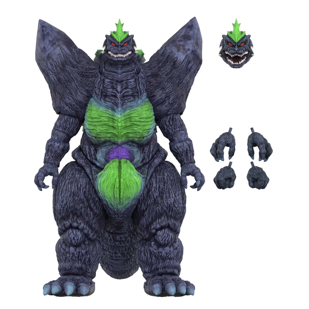 SpaceGodzilla 16-Bit Action Figure with Interchangeable Head and Claws, 8.5-Inch Display Collectible
