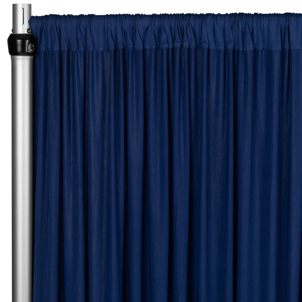 Spandex Backdrop Curtain in Navy Blue, 14 ft x 60 in Four-Way