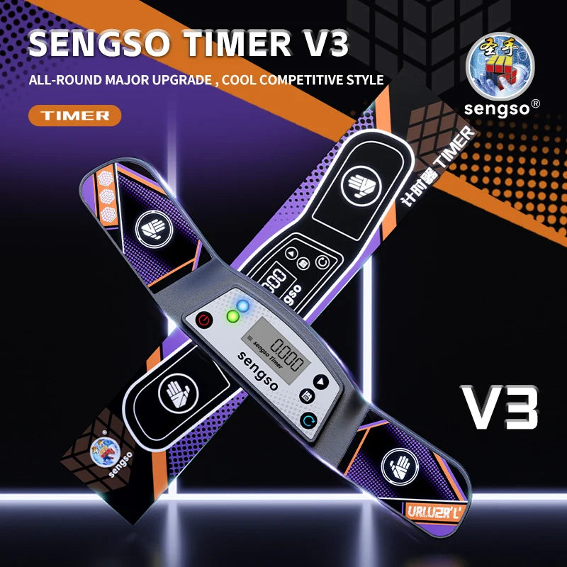 Speedcubing Timer with 0.001-Second Accuracy, Responsive Touch Control and Green or Purple Color