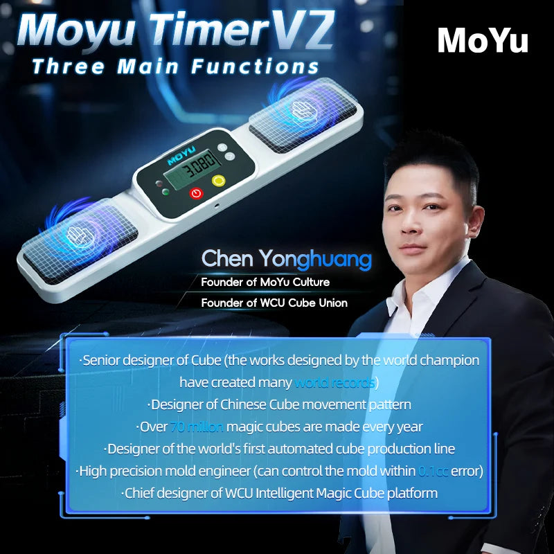 Speedcubing Timer with 0.001-Second Precision, Thermal Motion Sensing and AO5 Solve Storage