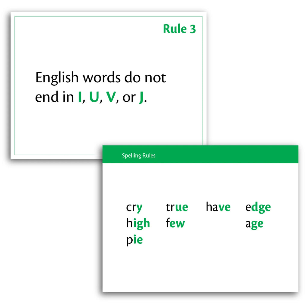 Spelling Rule Flash Cards