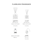 Spicy Apple Reed Diffuser with Real Botanicals, Cinnamon Fragrance and 10 Reeds for Flame-Free Home Scenting