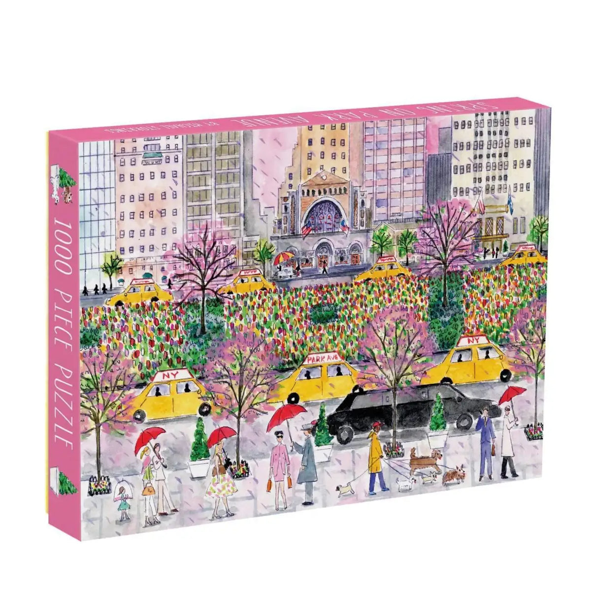 Spring on Park Avenue Jigsaw Puzzle in 1000 Ribbon-Cut Pieces, Featuring a New York City Illustration