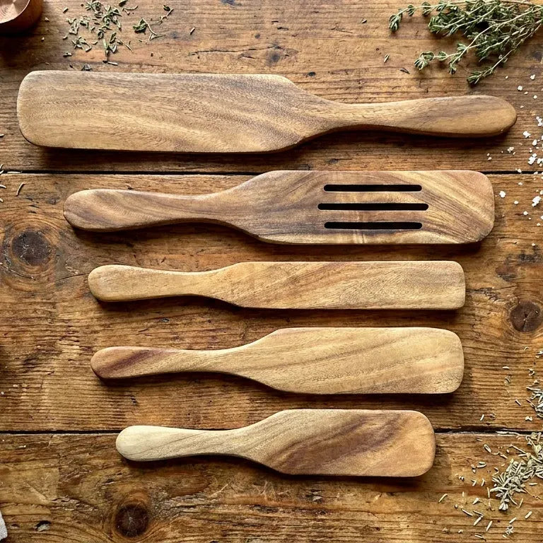 Spurtle Kitchen Utensils in Handcrafted Teak Wood