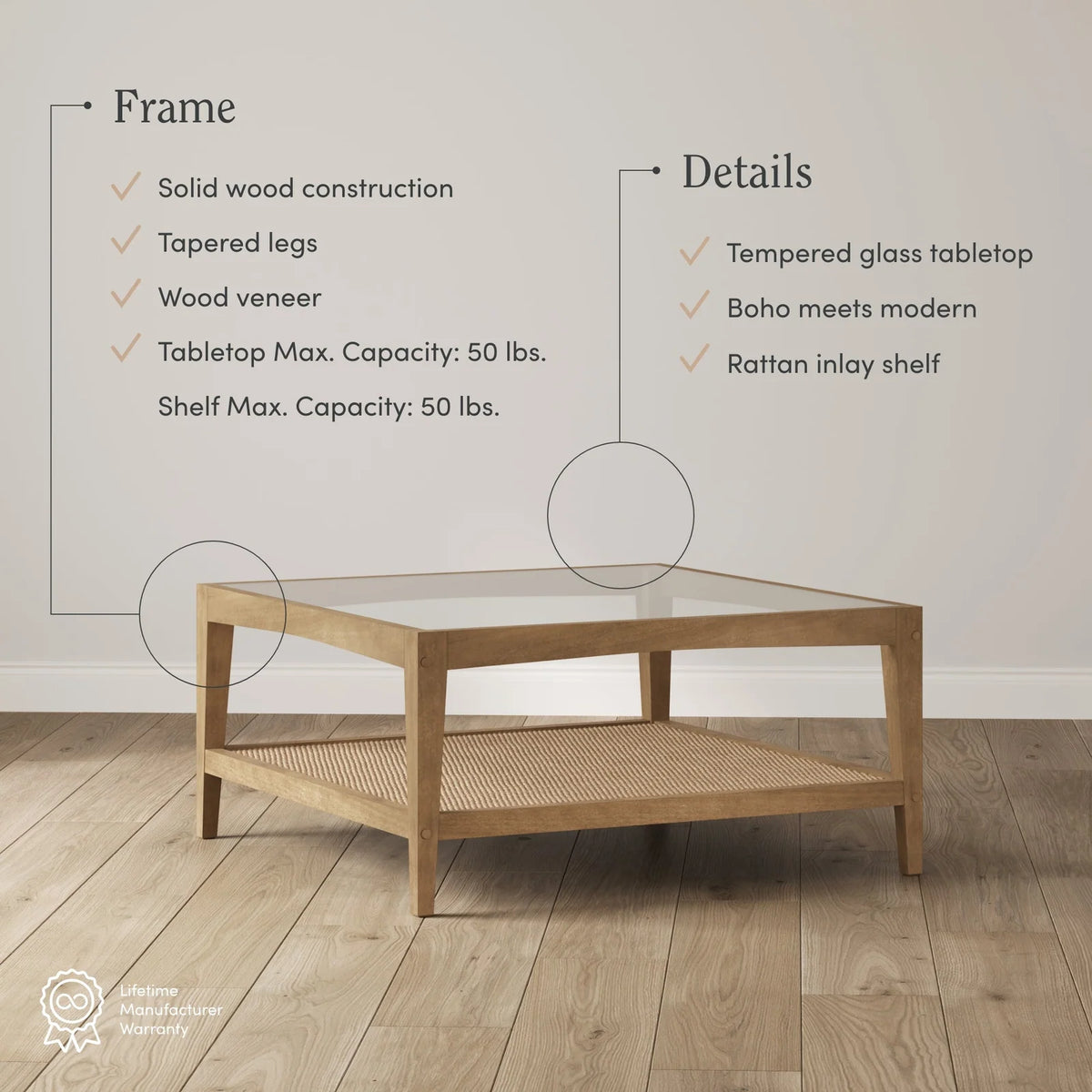 Square Glass Coffee Table