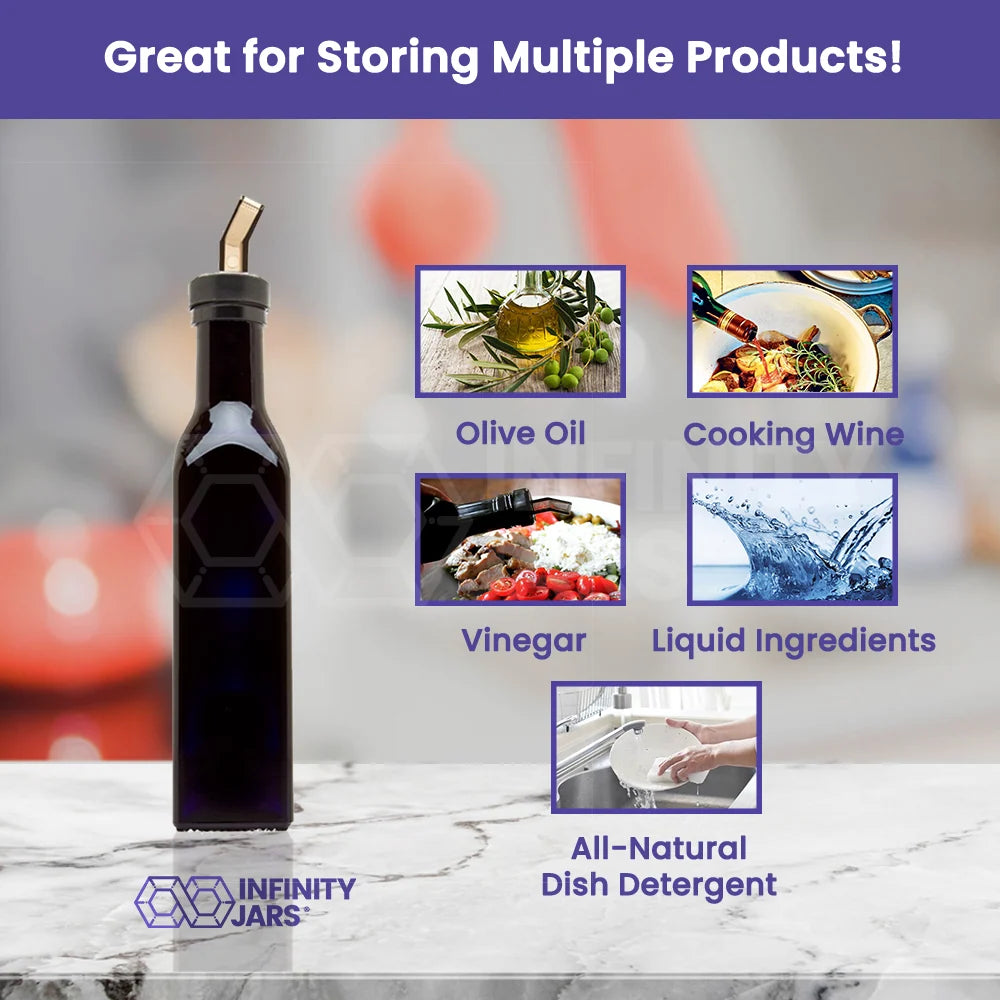 Square Glass Oil Bottle