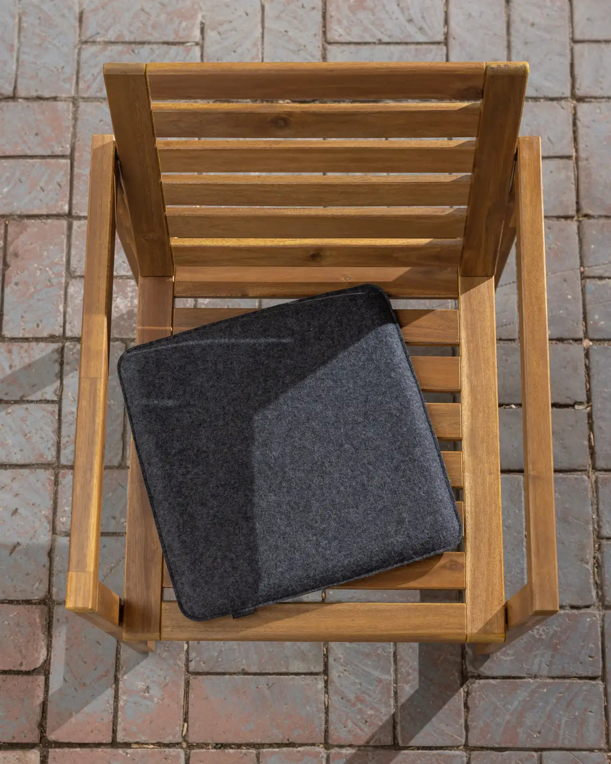 Square Merino Wool Seat Cushion in Charcoal
