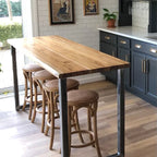 Square Metal Table Legs, Set of Two with Adjustable Feet, Custom Heights, Widths and Four Finish