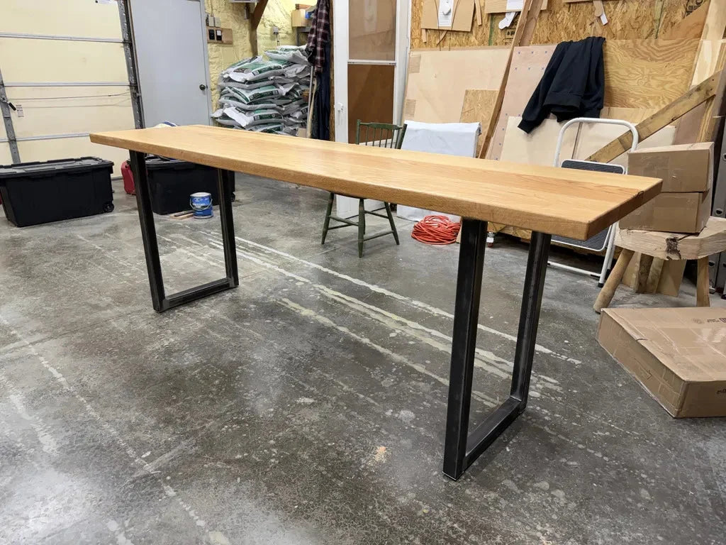 Square Metal Table Legs, Set of Two with Adjustable Feet, Custom Heights, Widths and Four Finish