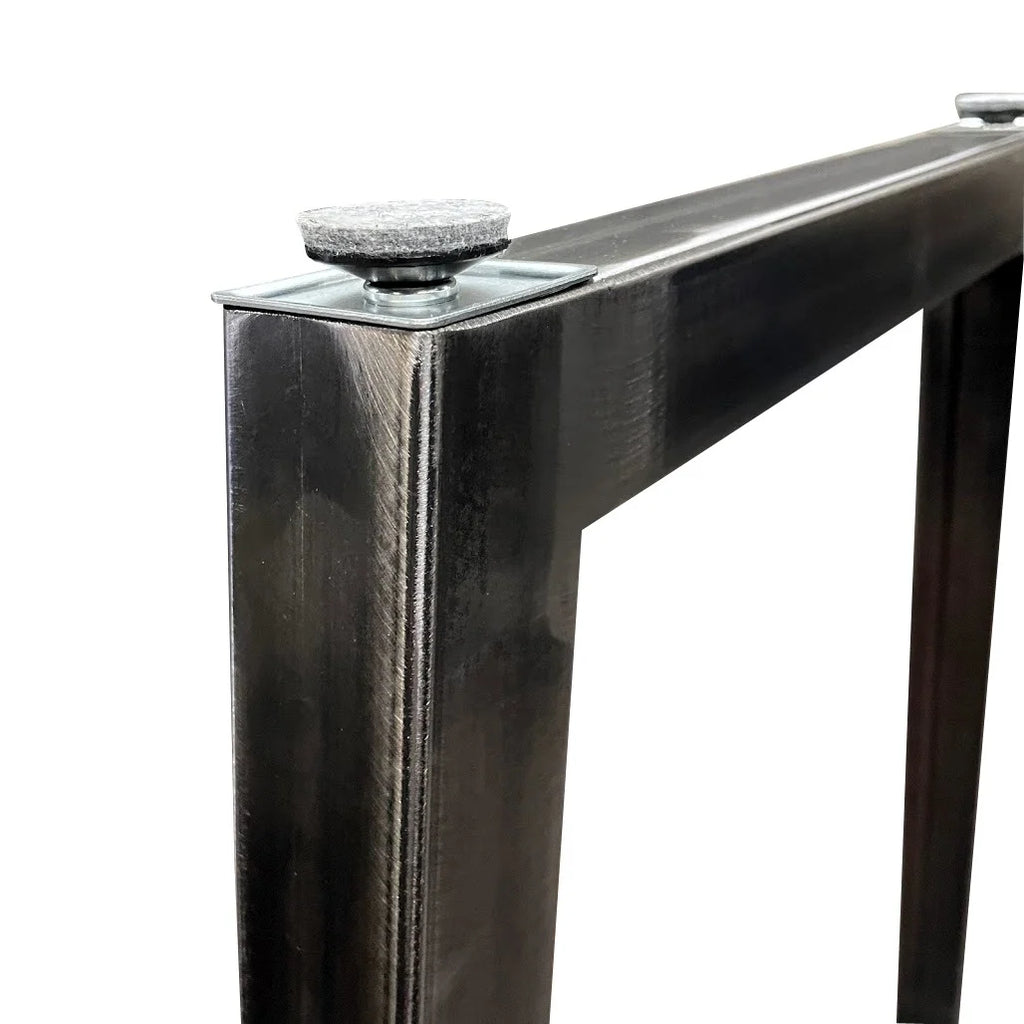 Square Metal Table Legs, Set of Two with Adjustable Feet, Custom Heights, Widths and Four Finish