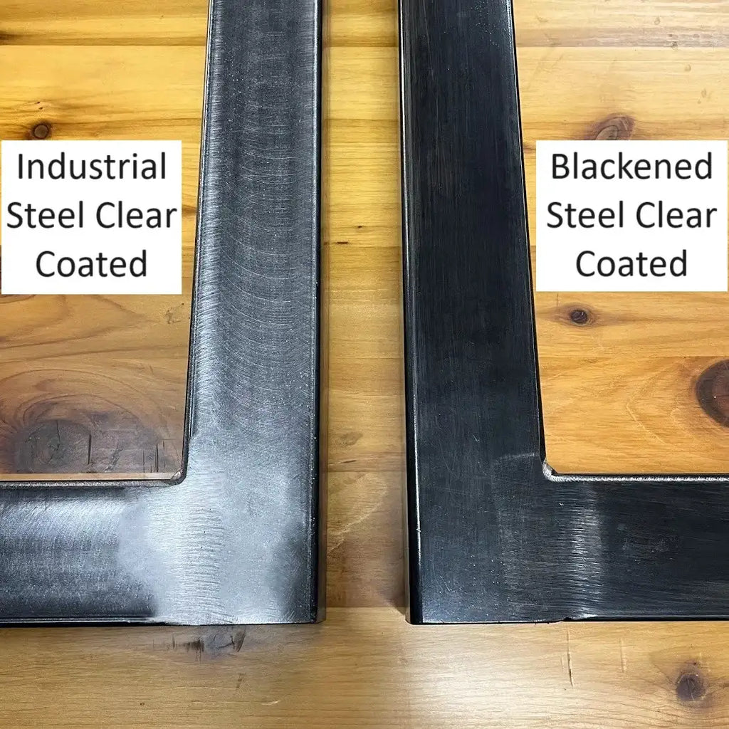 Square Metal Table Legs, Set of Two with Adjustable Feet, Custom Heights, Widths and Four Finish