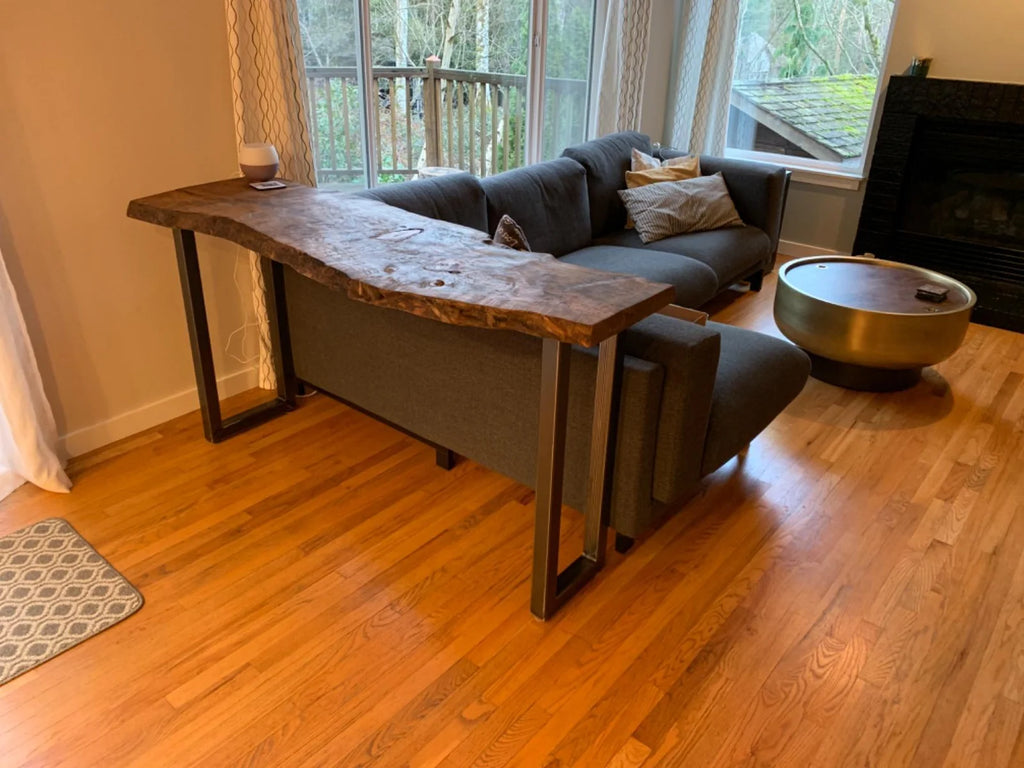 Square Metal Table Legs, Set of Two with Adjustable Feet, Custom Heights, Widths and Four Finish