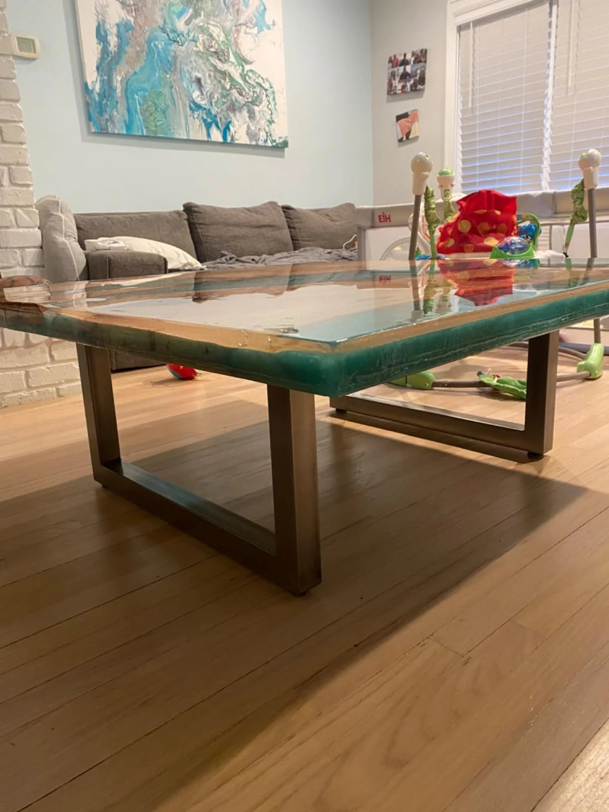 Square Metal Table Legs, Set of Two with Adjustable Feet, Custom Heights, Widths and Four Finish