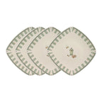 Square Salad Plates Set of 4 in Stoneware, Each 8-1/4 Inches Wide