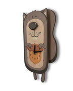 Squirrel Pendulum Wall Clock with Silent Quartz Movement and a Layered Woodland Design for Kids