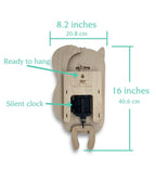 Squirrel Pendulum Wall Clock with Silent Quartz Movement and a Layered Woodland Design for Kids
