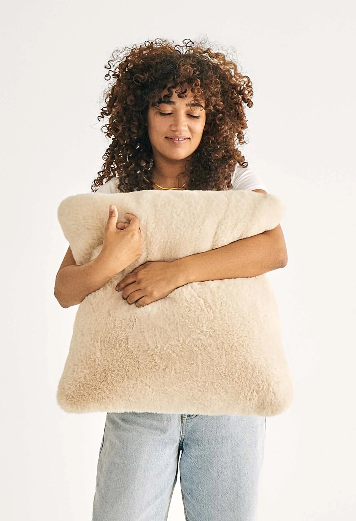 Squish Pillow in Chinchilla-Soft Marshmallow Material