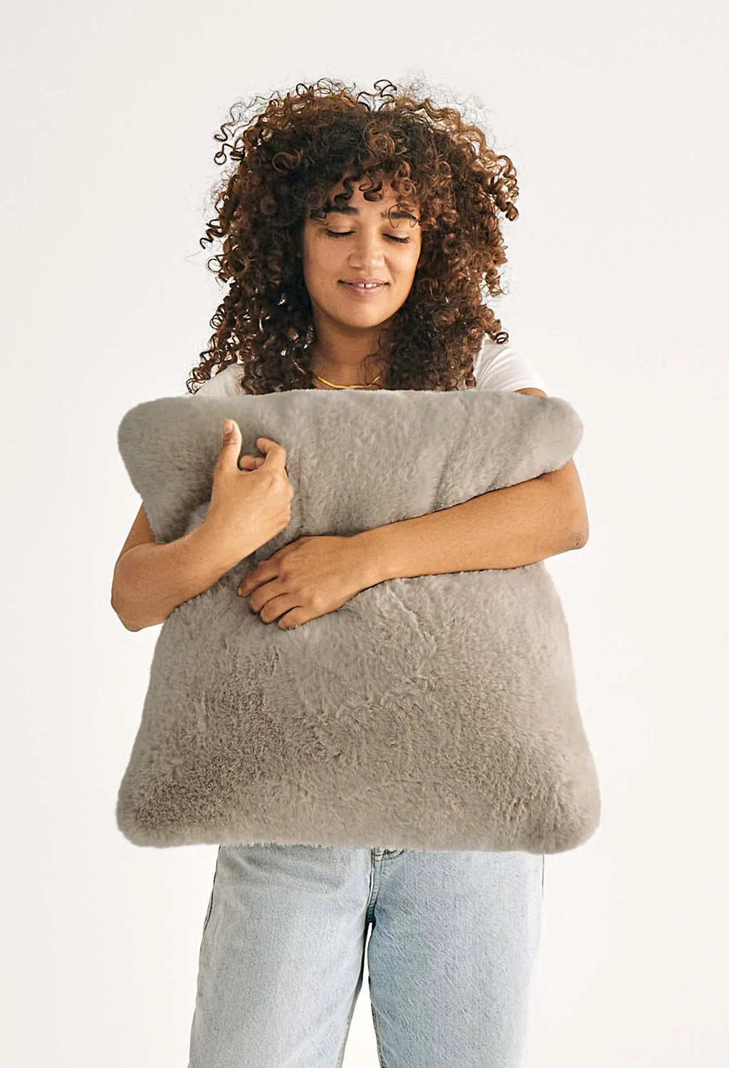Squish Pillow in Chinchilla-Soft Marshmallow Material