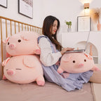 Squishy Pig Pillow for Cuddling and Home Decor in Awake or Sleeping Designs and Sizes from 40 to 75 cm