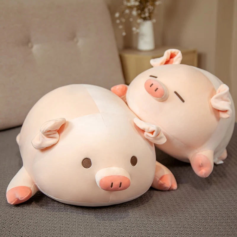 Squishy Pig Pillow for Cuddling and Home Decor in Awake or Sleeping Designs and Sizes from 40 to 75 cm
