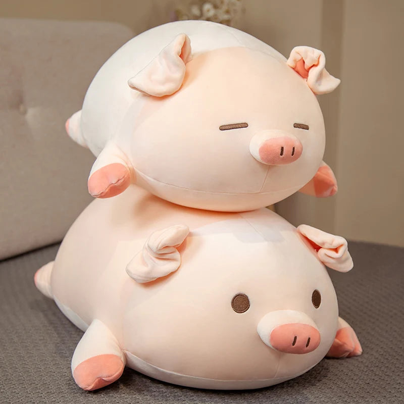 Squishy Pig Pillow for Cuddling and Home Decor in Awake or Sleeping Designs and Sizes from 40 to 75 cm