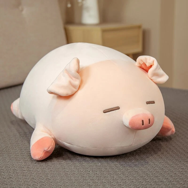 Squishy Pig Pillow for Cuddling and Home Decor in Awake or Sleeping Designs and Sizes from 40 to 75 cm