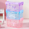Stackable Sanrio Storage Boxes Set of 3 with Kuromi, Cinnamoroll and My Melody Designs · stackable storage boxes